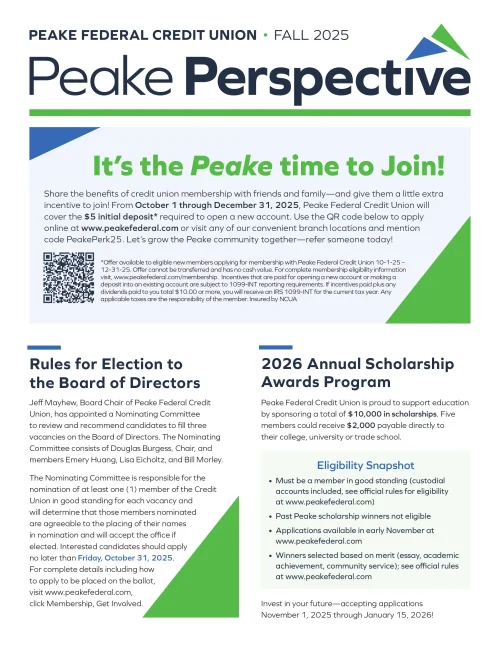 Peake Perspective - Fall 2025 Cover
