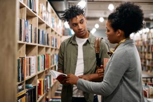 lady in bookstore