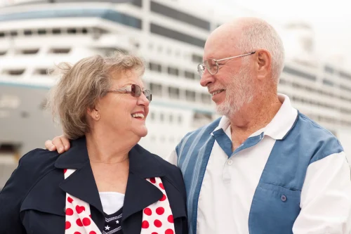 senior couple cruise ship