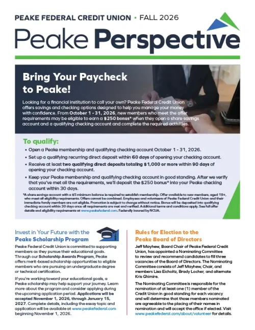 Peake Perspective - Fall 2026 Cover